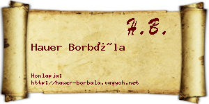 Hauer Borbála névjegykártya