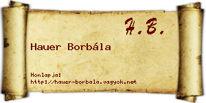 Hauer Borbála névjegykártya
